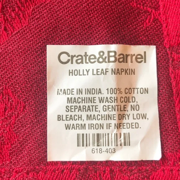 Crate & Barrel Holly Leaf Napkins - Picture 9 of 9